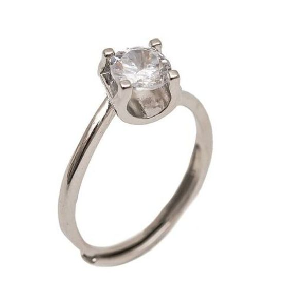 Rings Wedding Moissanite 1-Carat Zircon Adjustable Diamond Ring - Q