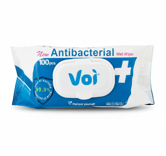 Voi Antibacterial Hand Wipes Cleanser 100 Piece
