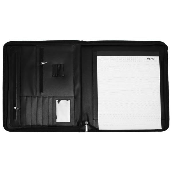 Vegan Leather Folder Zippered Closure Portfolio for Business Ipad