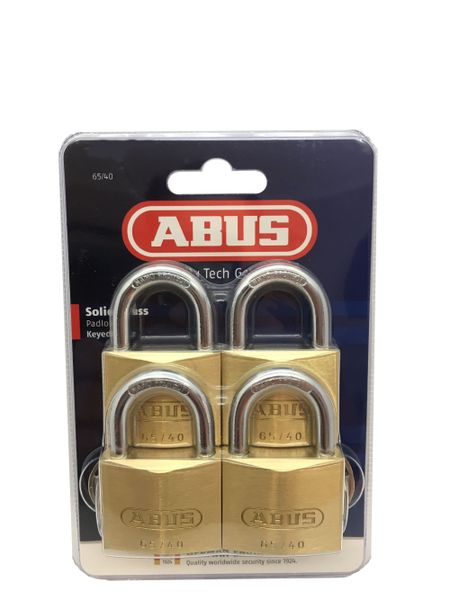 Abus 65 Padlock 40MM 4 Pack Keyed Alike Blister