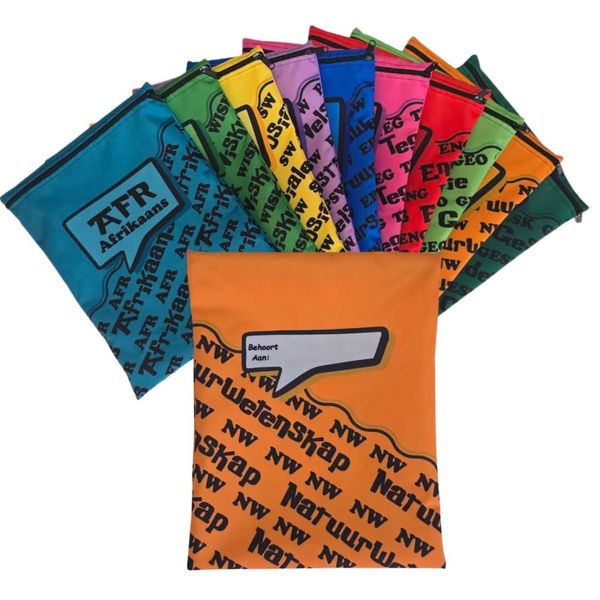 7 x Bubble Word Design Book Bag Set In Afrikaans for Gr 4 - 6