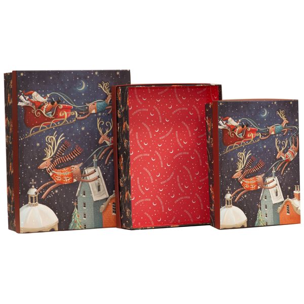 3 Nested Christmas Shirt Boxes - Whimsical Christmas