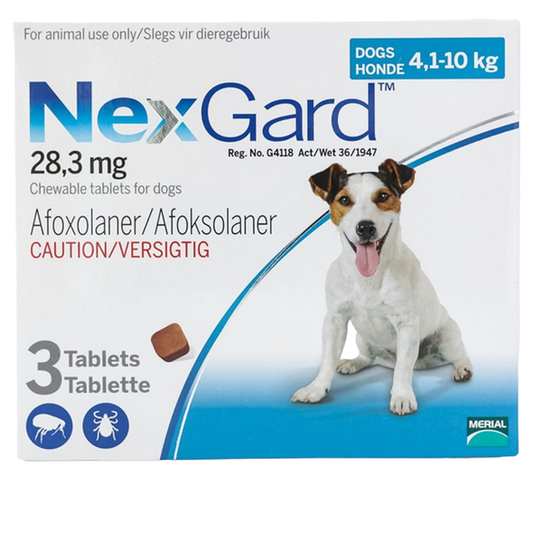 Nexgard-Tick &amp; Flee Tablets 3 In A Box For Dogs 4.1-10kg x 2