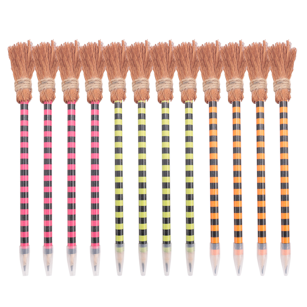 Halloween Witch Broom Pencil Colorful Witch Broom Pens Wizard Pencil Broom