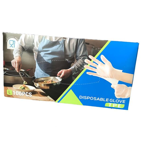 Professional Quality 100Pcs Per Box Large TPE Gloves
