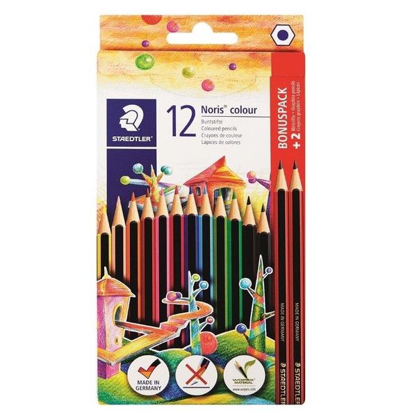 Staedtler Noris Club 12 Coloured Pencils + 2 HB Bonus Pack