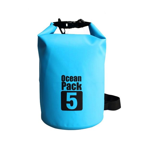 5 Litre Ocean Pack Outdoor Waterproof Dry Bag with Shoulder Straps - Blue