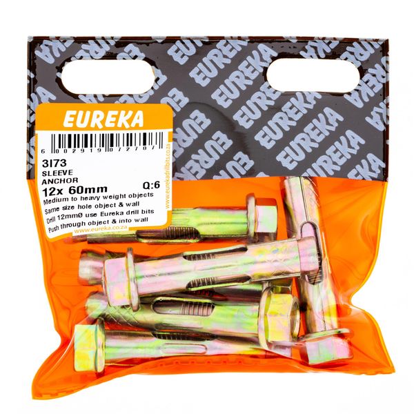 EUREKA Sleeve Anchors 12 x 60mm Q:6 3I73