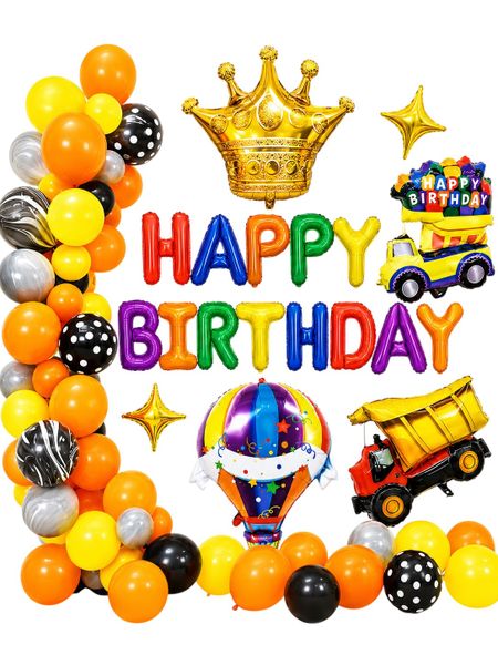 Construction Truck Birthday Balloon Decoration Set (54 Piece)