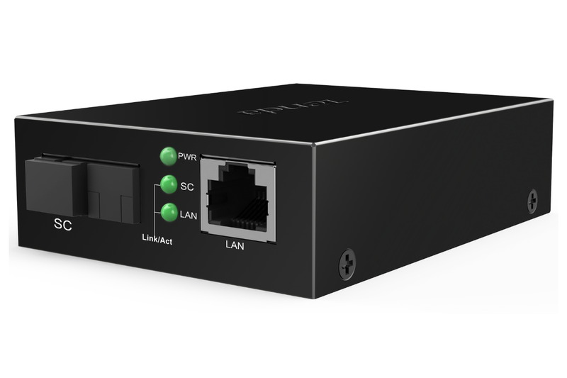 TENDA 100Mbps Single-mode Media Converter- Plug and Play, Fast Forwarding