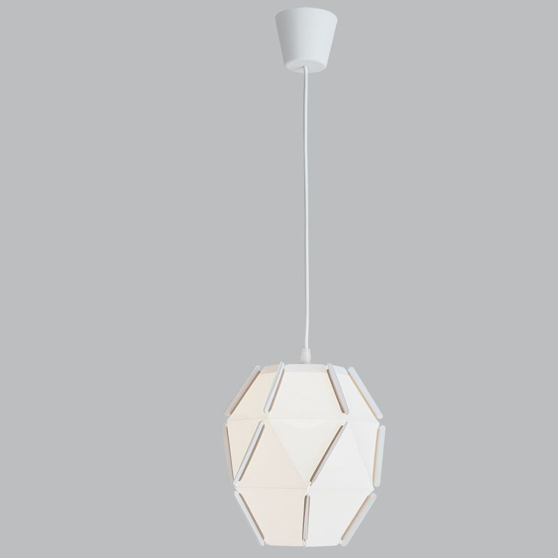 200mm Fabric Cone Shaped White Pendant Light Fitting
