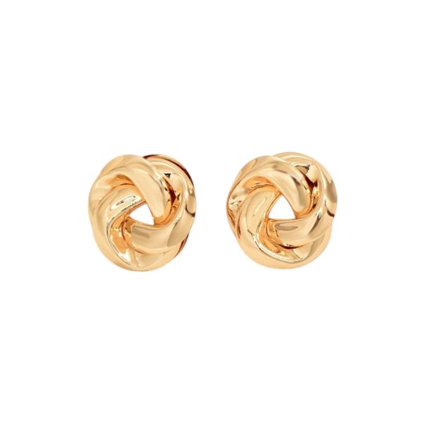 Women's Minimalistic Knot Design Hoop Earrings - Gold