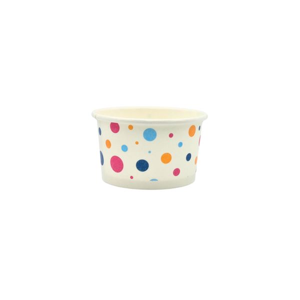 Multi-Color Polka Dot Ice Cream Tub 120ml - Pack of 50