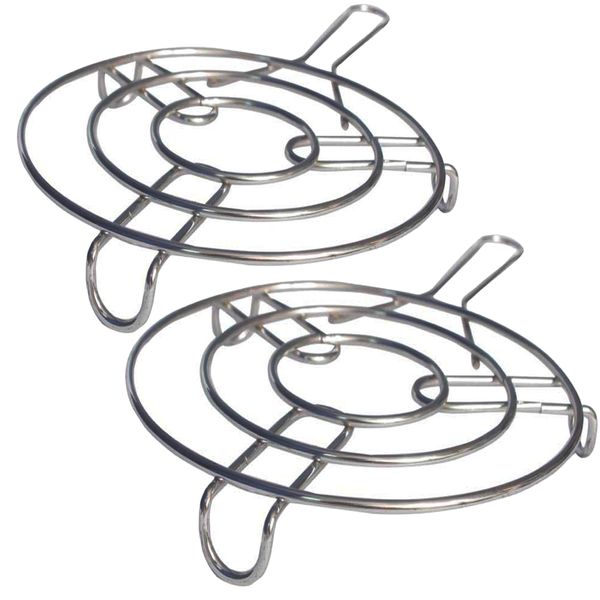 Stainless Steel Heavy Duty Trivet Kitchen Hot Pot Stand With Handle 4 Pack