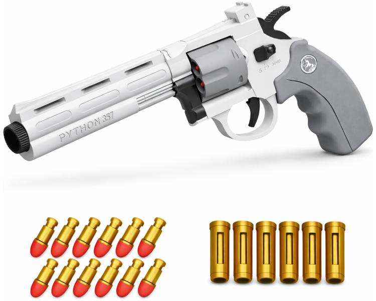 MorFansi Soft Bullet Revolver Toy Gun With Bullets and Cartridges for Kids