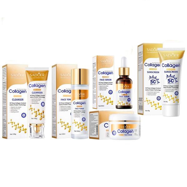 Sadoer Collagen Skincare Set + SPF50 Sunscreen - Firming Hydration Routine