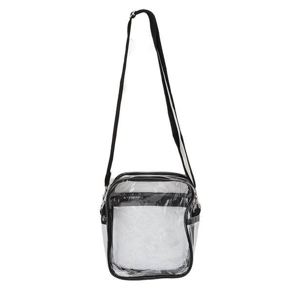 PVC Transparent Adjustable Shoulder Bag Waterproof Messenger with Zipper