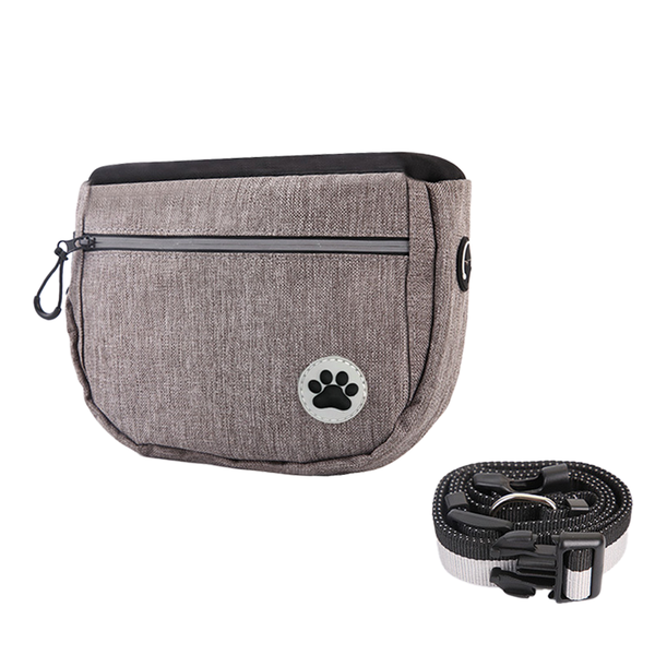 Dog Treat Training Pouch Bag Large Capacity Dog Snack Bag - Grey
