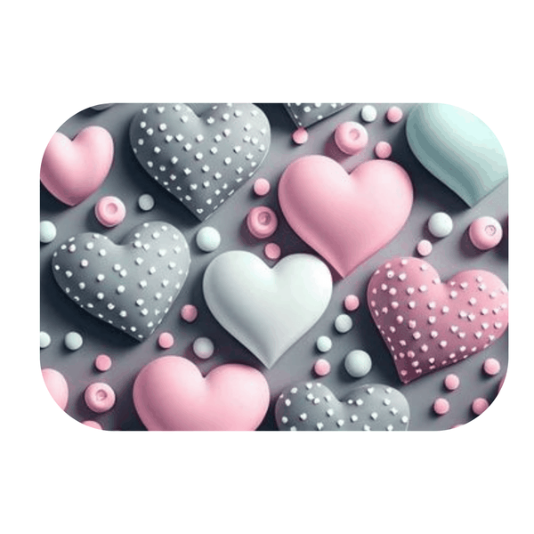3D Hearts Printed Mouse Pad
