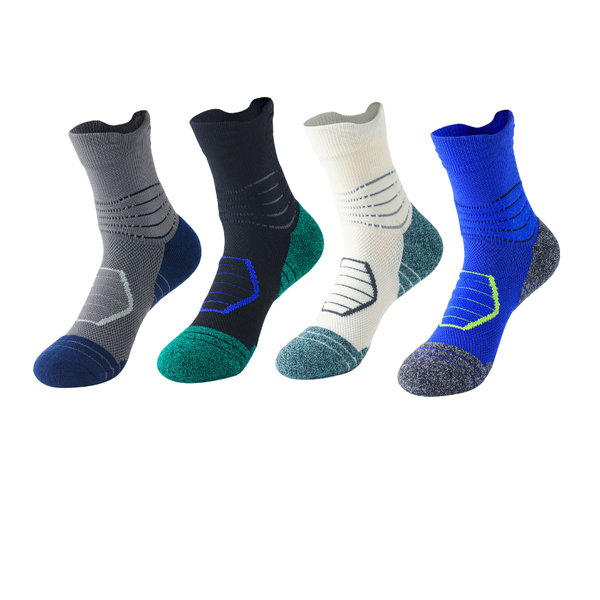 Arfast - Thickened Cushioning Anti-slip Basketball Sports Socks (4 Pack)