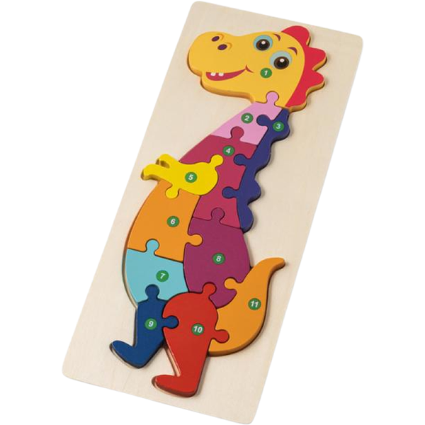 11-Piece Wooden Jigsaw Dinosaur Puzzle F47-72-2