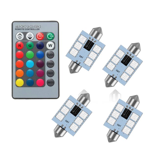 578 LED Bulb 42mm 212-2 211-2 578 Festoon LED Bulbs 16 Colors RGB Lights