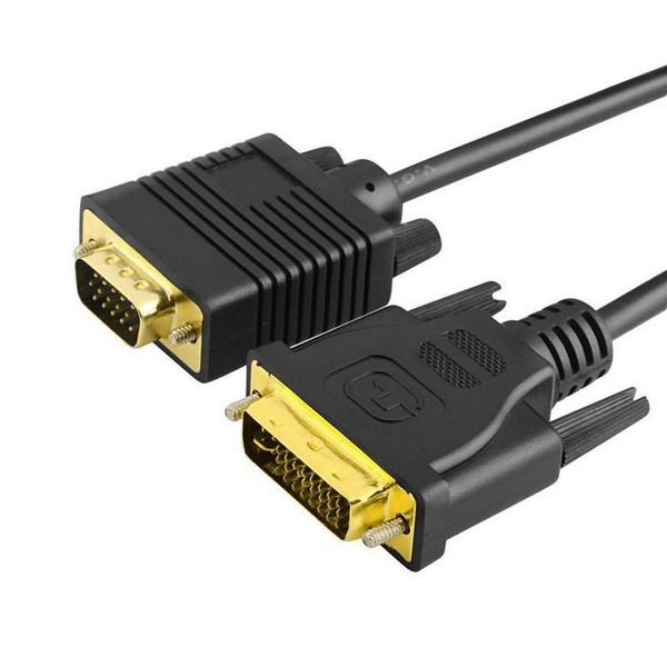 SlingTech DVI-I 24+5 Male To VGA Male 15 Pin Dual Link Cable - 1.8m
