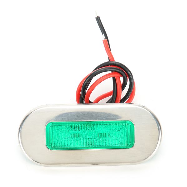 12V Stainless Steel Marine LED Signal Light Green