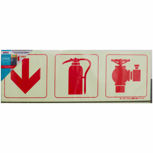 Parrot Photoluminescent Safety Sign-F1 Arrow Fire Extinguisher 19cm