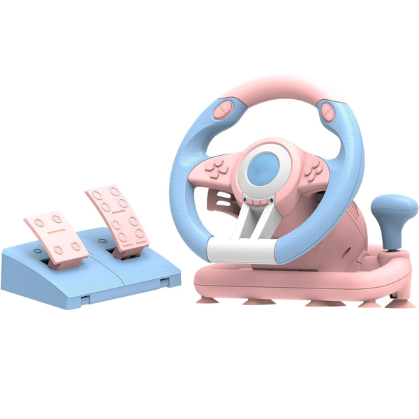 V3 Pro Gaming Steering Wheel and Pedal Set - 180 Racing Wheel with