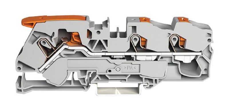 Wago (2116-5301) DIN Rail Mount Terminal Block, Through, 3 Ways