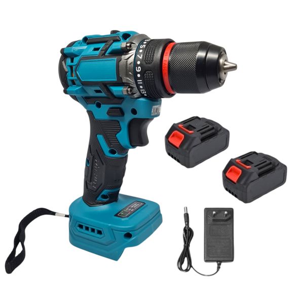 21V Cordless Lithium Drill - 80Nm High Power DIY Drill Set Yellow