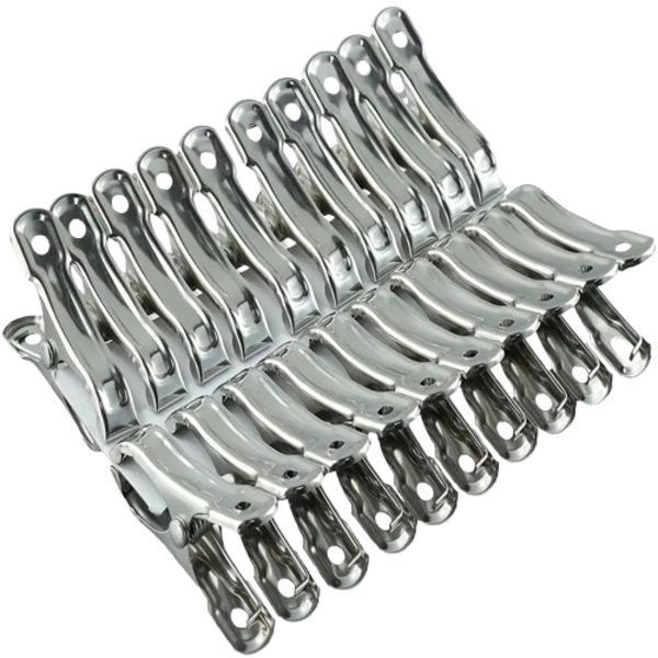 Home Metal Clothespins Hanging Clothes Clips Pegs Silver 20 Piece