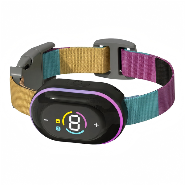 Smart Auto Bark Collar: Dual-Sensor LCD, Adjustable Vibration &amp; Beep IPX7
