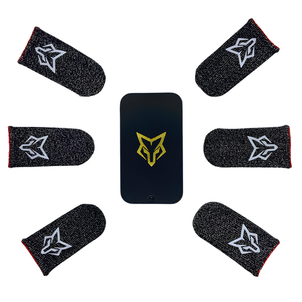 Sarafox V3 Premium Gaming Finger Sleeves for Mobile Gaming 6pc &amp; Metal Case