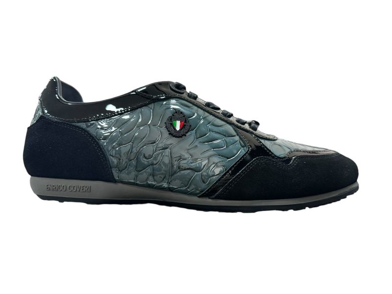 Enrico Coveri Black/Teal Lace Up Sneakers