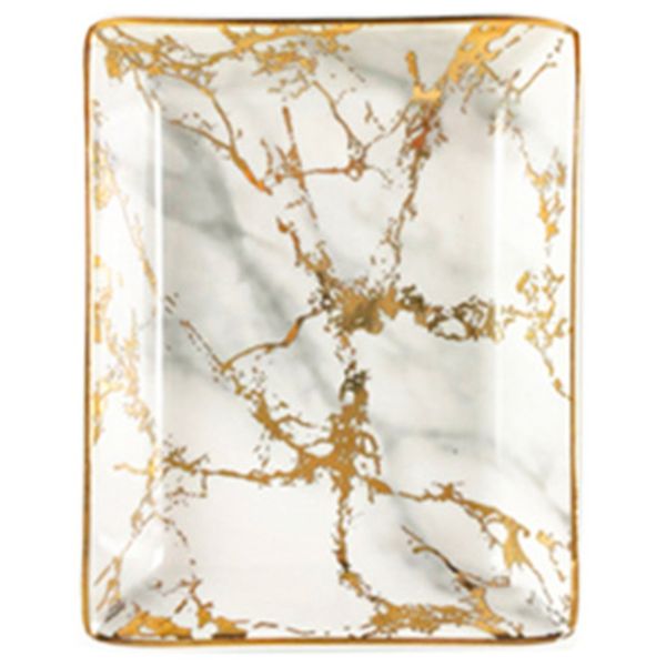 Ceramic Storage Tray Nordic Practical Jewelry Display Tray,Gold Small