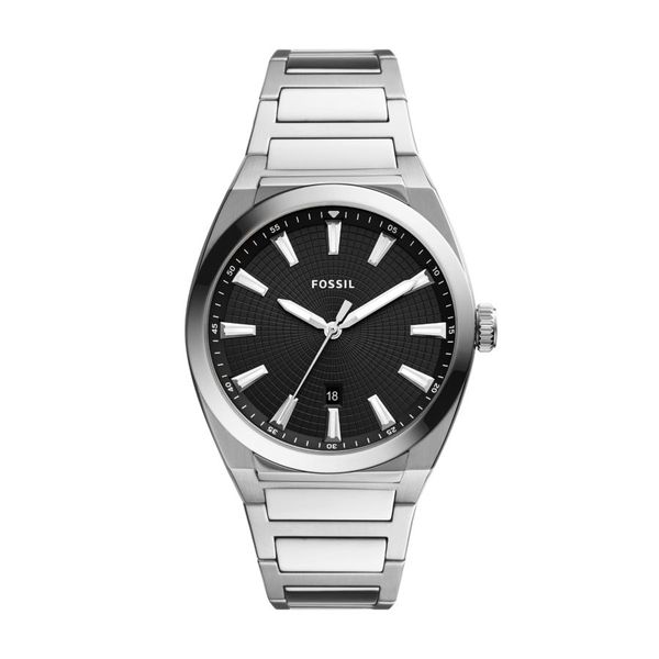 Fossil Men Everett Silver Stainless Steel Watch-FS5821