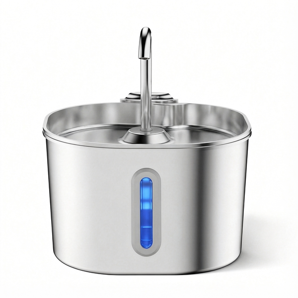 Stainless Steel Ultra Quiet Pet Fountain 2.2L Larger