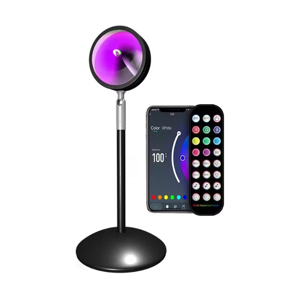 Ambient Lamp, Sunset Lamp, Night Light, Rotating Head, Black