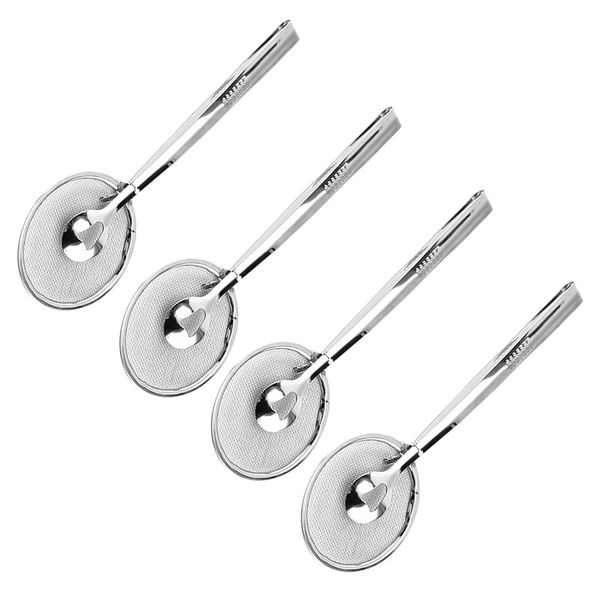 Set Of 4 Stainless Steel Mesh Fryer Scoop Strainer With Clip HY-156