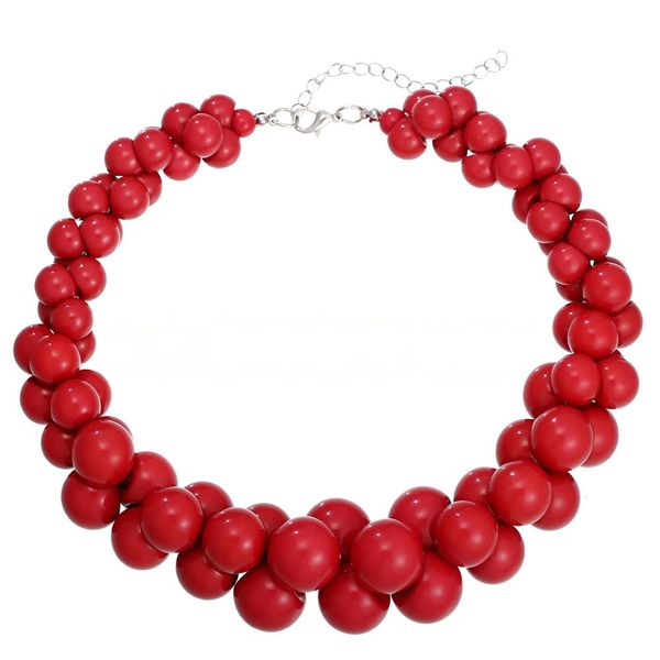 IPSTYLE Red Handmade Beads Necklace Hot Sales Resin Necklace A1