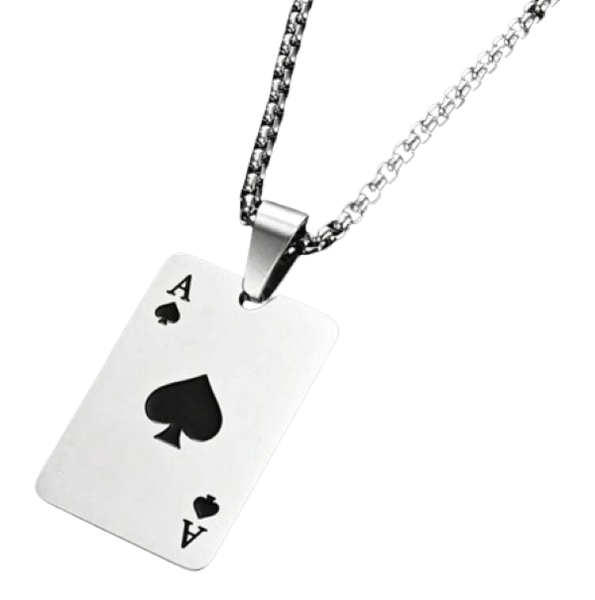 Men's Playing Card Pendant Necklace