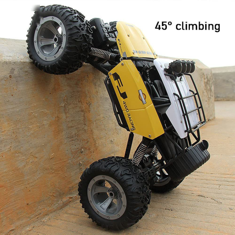 Off-Road 4-Wheel Drive Truck Climbing Vehicle RC Toy - Yellow