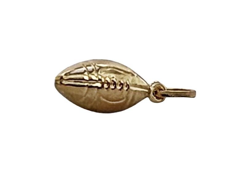 9ct Yellow Gold Hollow Rugby Ball Charm Pendant
