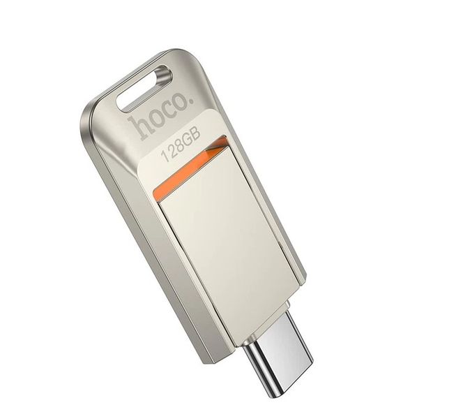 Hoco.UD17 - 128GB USB 3.0 Metal Flash Drive, Dual USB-A &amp; USB-C, High-Speed