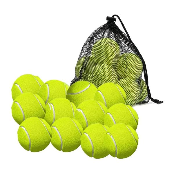 12 Pack Tennis Balls With Storage Bag - For Tennis And Cricket