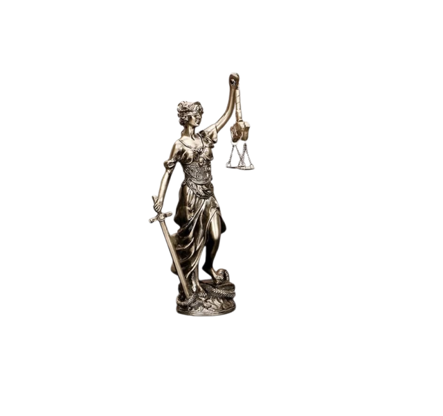 A statue of Themis, the goddess of justice, suitable for homes, offices