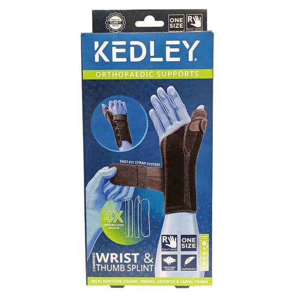 KEDLEY Combined Wrist &amp; Thumb Splint Brace - Right Hand