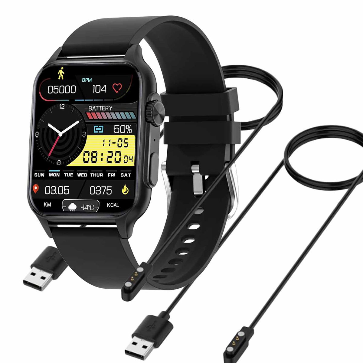 FocusFit N80 Smartwatch Fitness Tracker With Silicone Strap & Extra Charger Shop Today. Get it